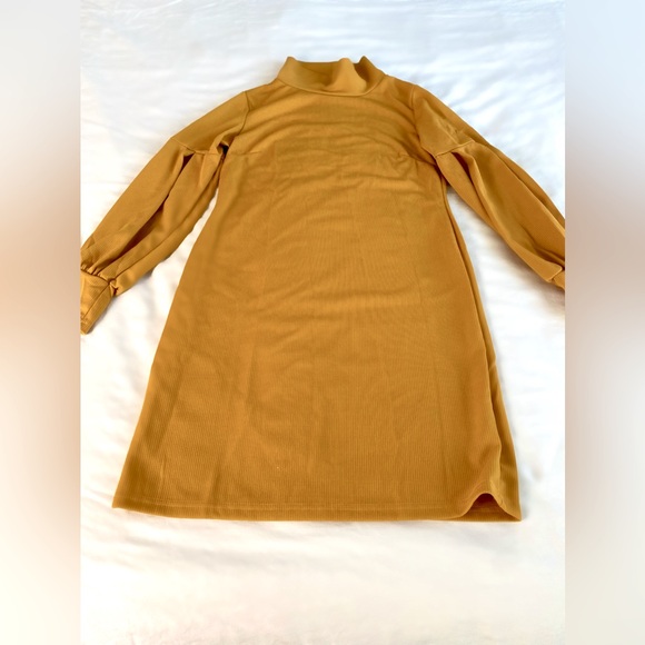 Mustard Mini dress - long sleeves- Ribbed - Small - Picture 3 of 3